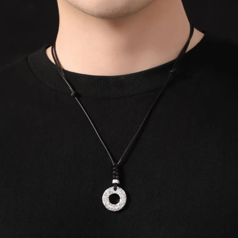 CHINA GOLD 999 Fine Silver Necklaces Men's-3