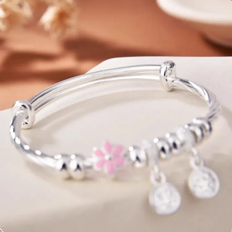 CHINA GOLD S 999 Fine Silver Sterling Silver Bracelets Kids'-1