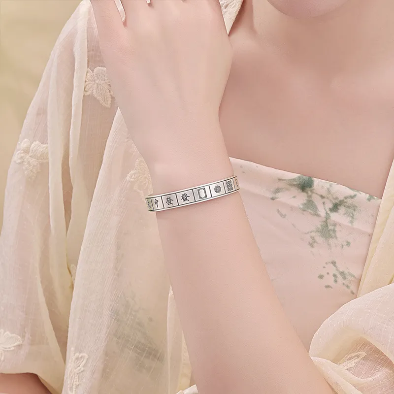 CHINA GOLD 999 Fine Silver Bangles Women's-8