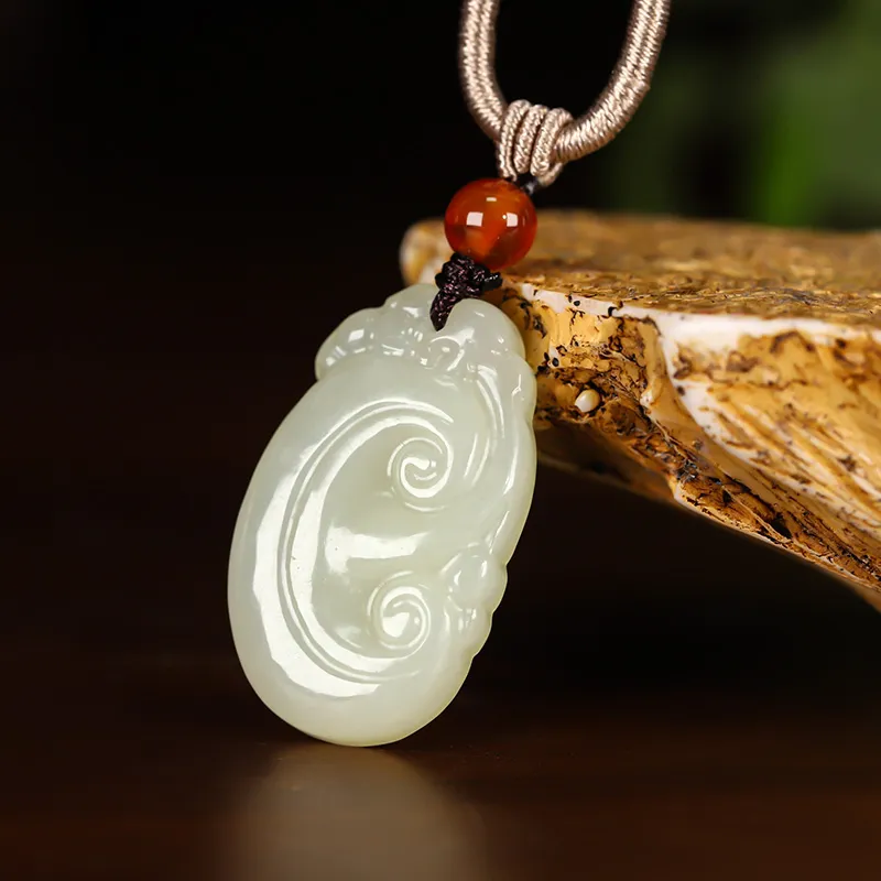 CHINA GOLD Hetian Jade Pendants White Jade/Pale Greenish White Jade Unisex-2