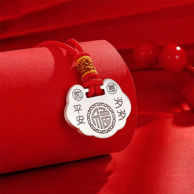 CHINA GOLD 999 Fine Silver Necklaces Kids'-5