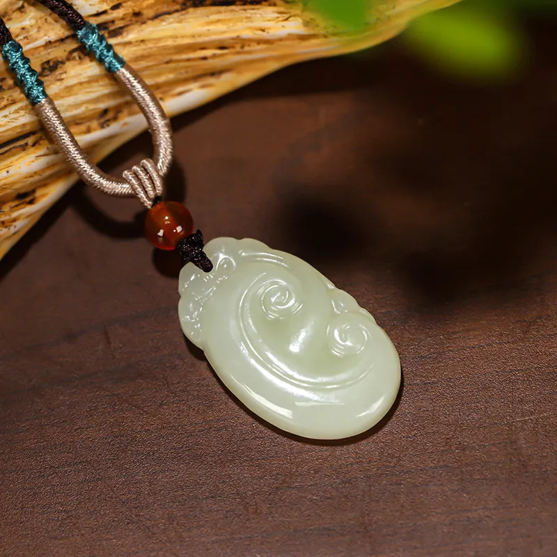 CHINA GOLD Hetian Jade Pendants White Jade/Pale Greenish White Jade Unisex-1