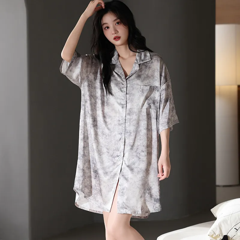 Qin Jing Nightgown Women's Gray-2