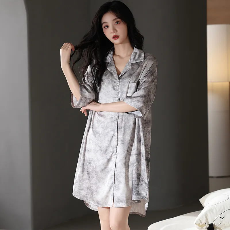 Qin Jing Nightgown Women's Gray-1