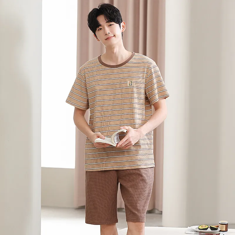 Qin Jing Pajama Set Men's Coffee-1