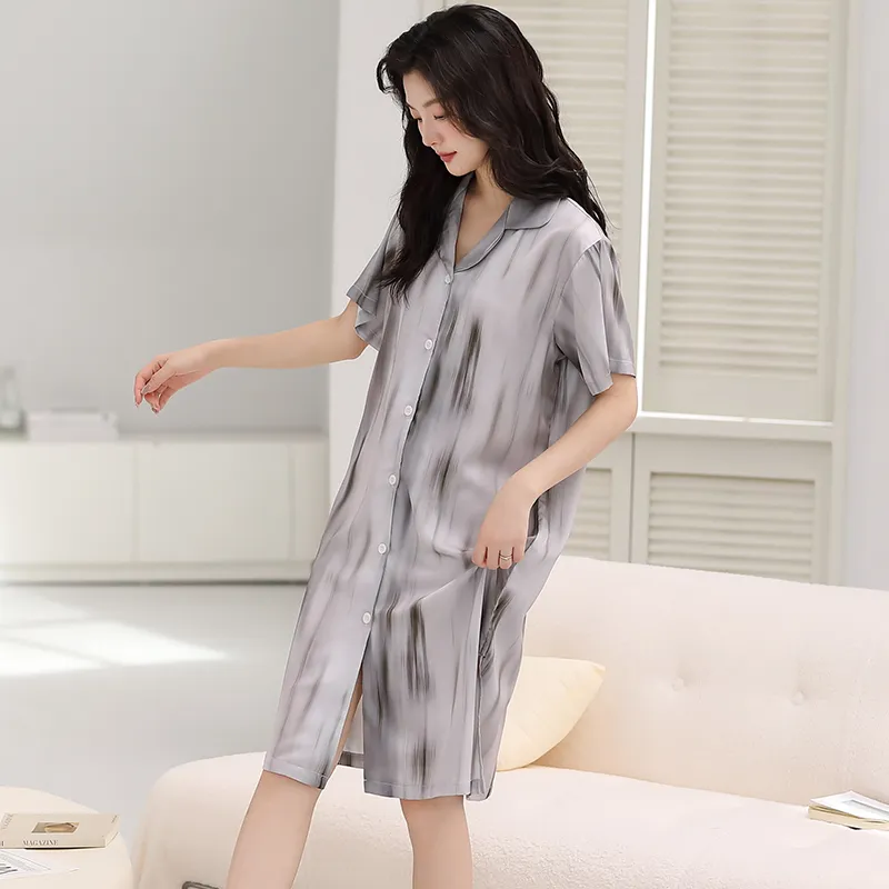 Qin Jing Nightgown Women's Gray-5