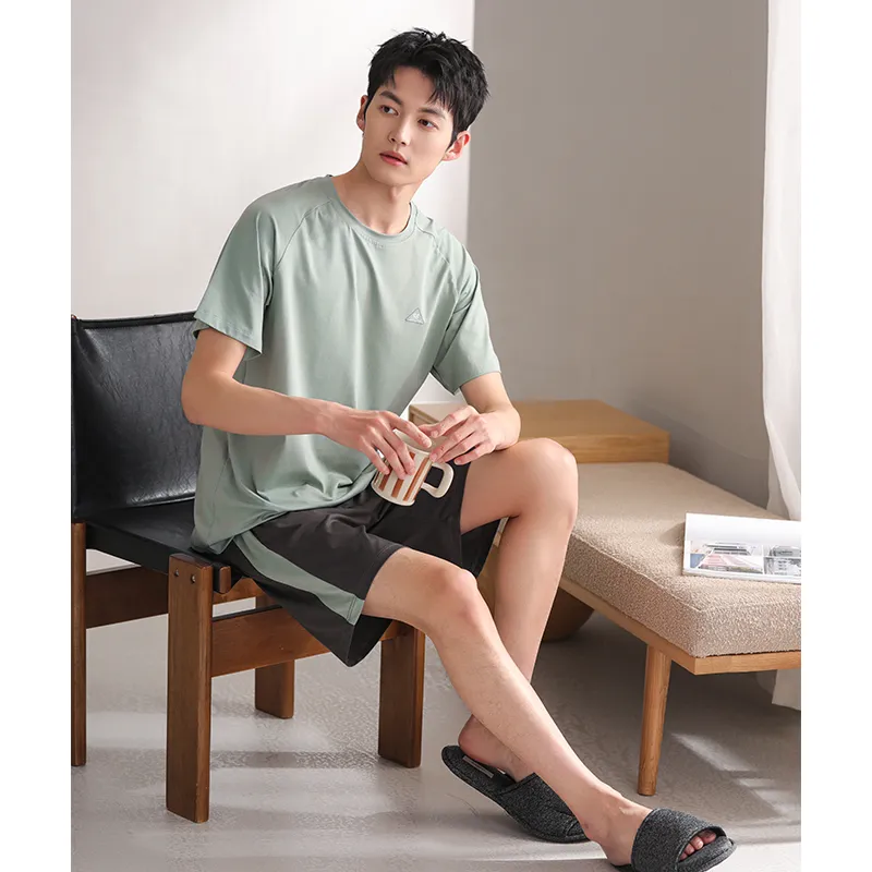 Qin Jing Pajama Set Men's Gift Box Set Green-2