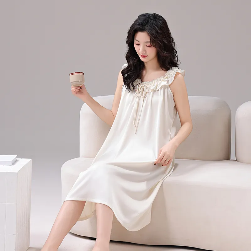 Qin Jing Nightgown Women's White-4