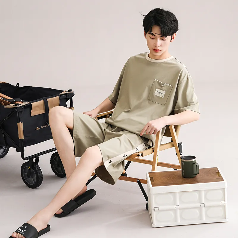 Qin Jing Pajama Set Men's Gift Box Set Light Green-4