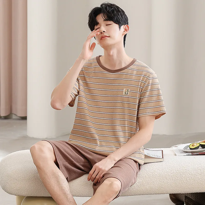 Qin Jing Pajama Set Men's Coffee-6