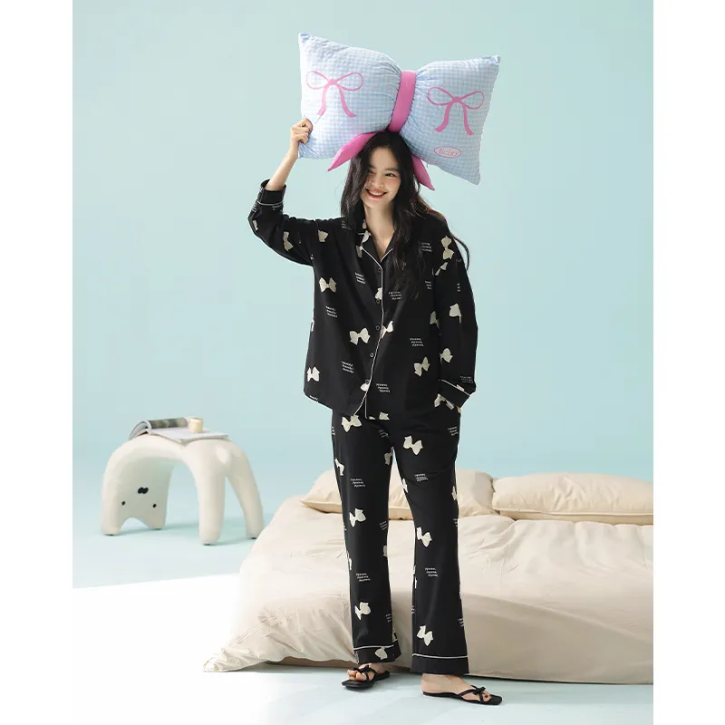 Qin Jing Pajama Set Women's Black-6