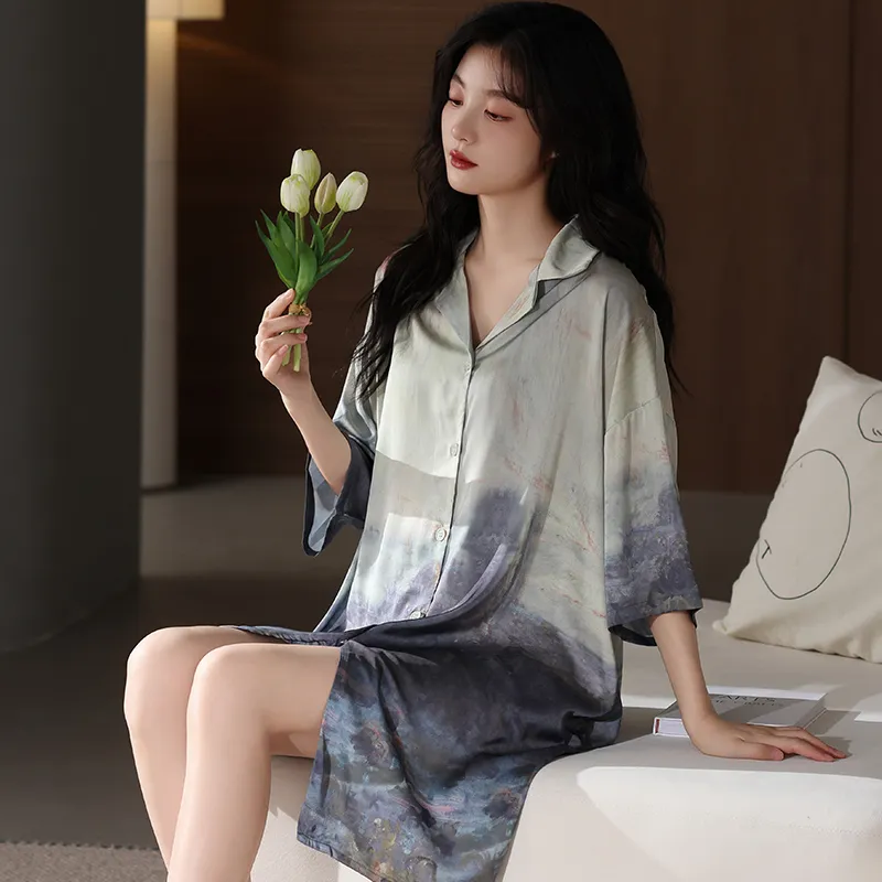 Qin Jing Nightgown Women's Image Color-3