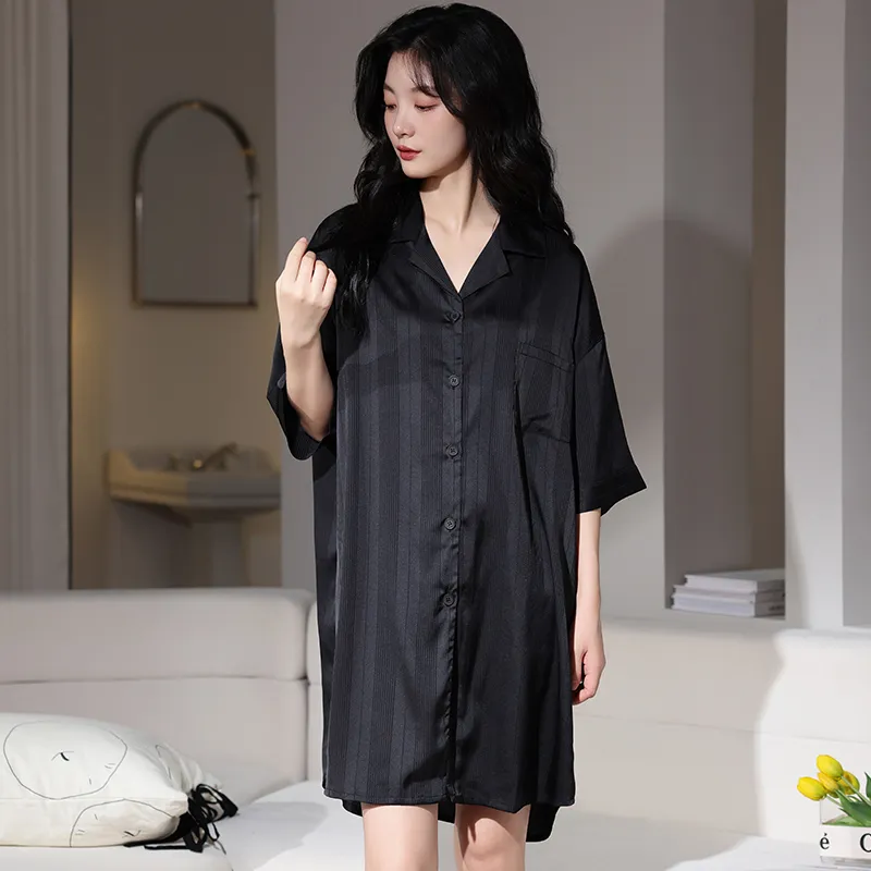 Qin Jing Nightgown Women's Black-2