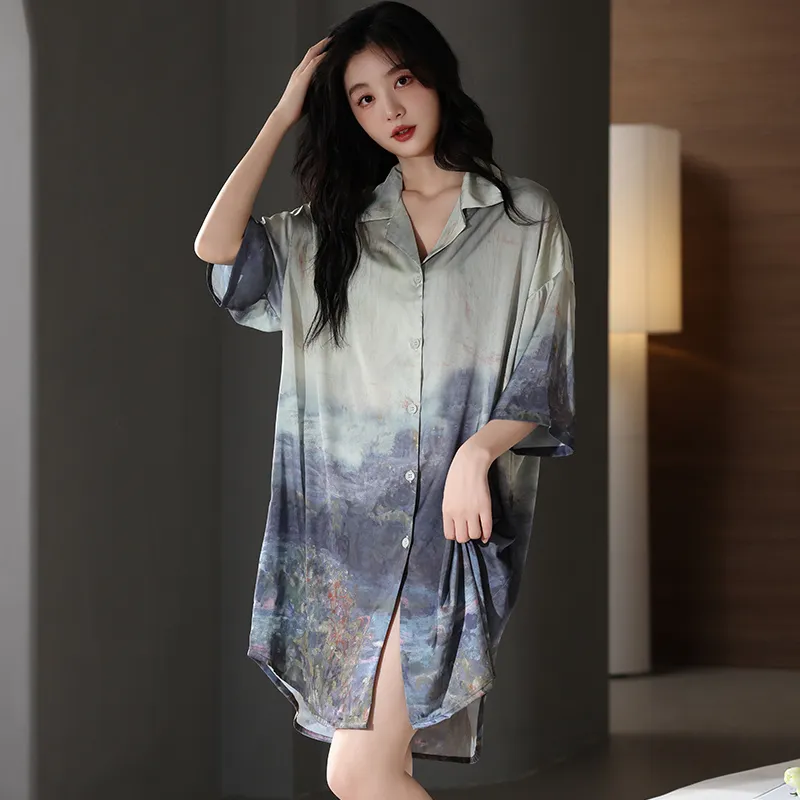 Qin Jing Nightgown Women's Image Color-2