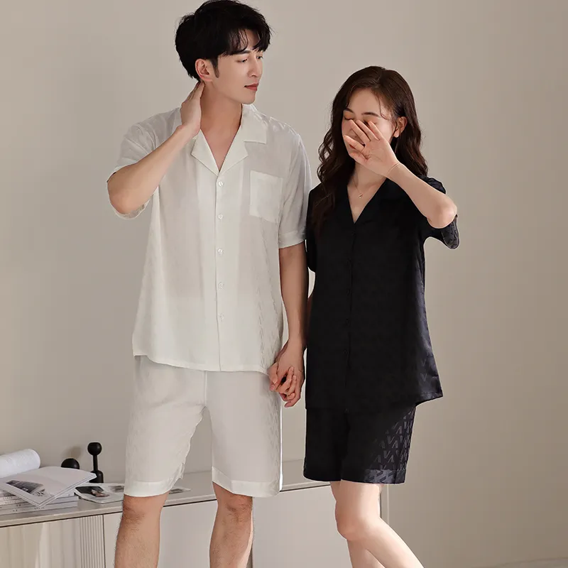Qin Jing Pajama Set Unisex Subtle Texture White With Dark Black Veins-4
