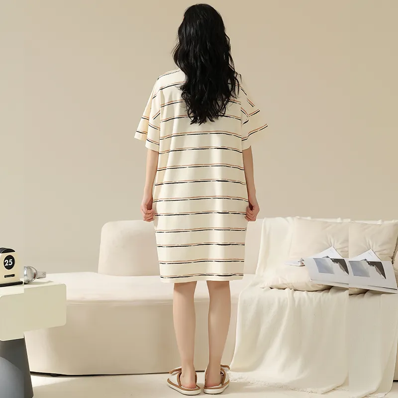 Qin Jing Nightgown Women's White-1