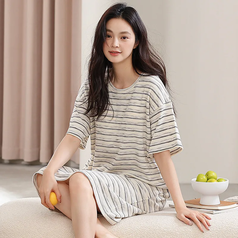 Qin Jing Nightgown Women's Light Gray-4