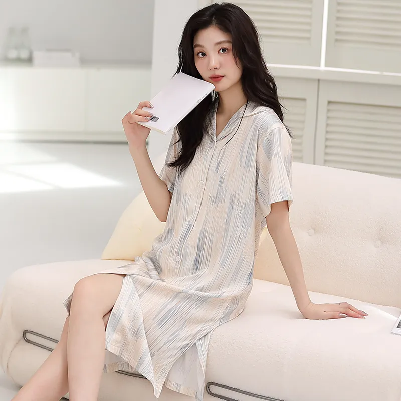 Qin Jing Nightgown Women's Apricot-4