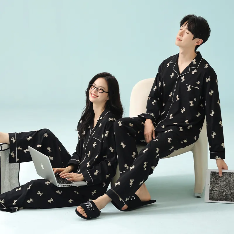Qin Jing Pajama Set Unisex Black-4