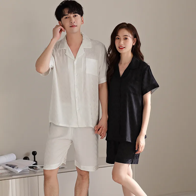 Qin Jing Pajama Set Unisex Subtle Texture White With Dark Black Veins-2