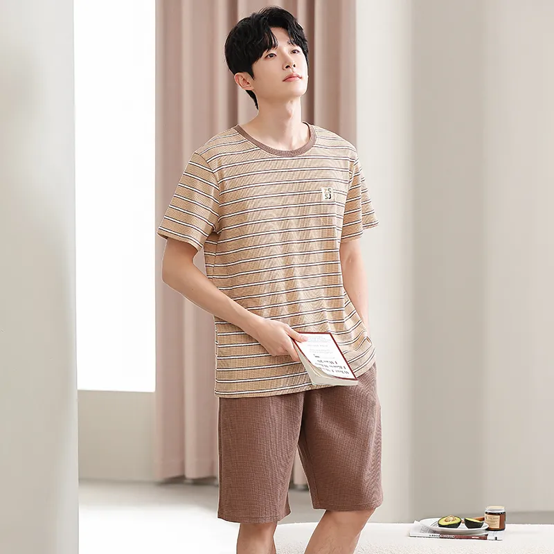 Qin Jing Pajama Set Men's Coffee-2