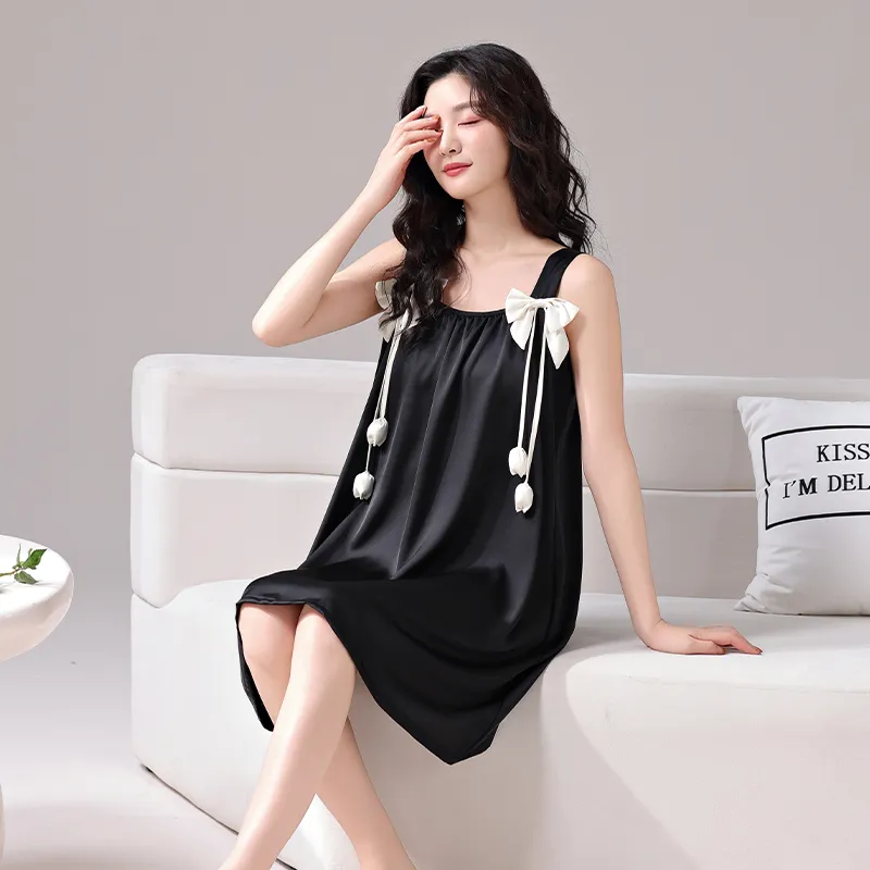 Qin Jing Nightgown Women's Black-4