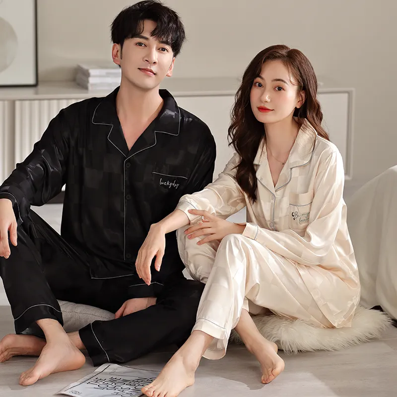 Qin Jing Pajama Set Unisex Checkerboard Black Checkerboard White-6