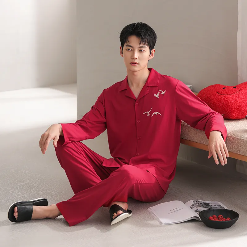 Qin Jing Pajama Gift Boxes Men's Red-5