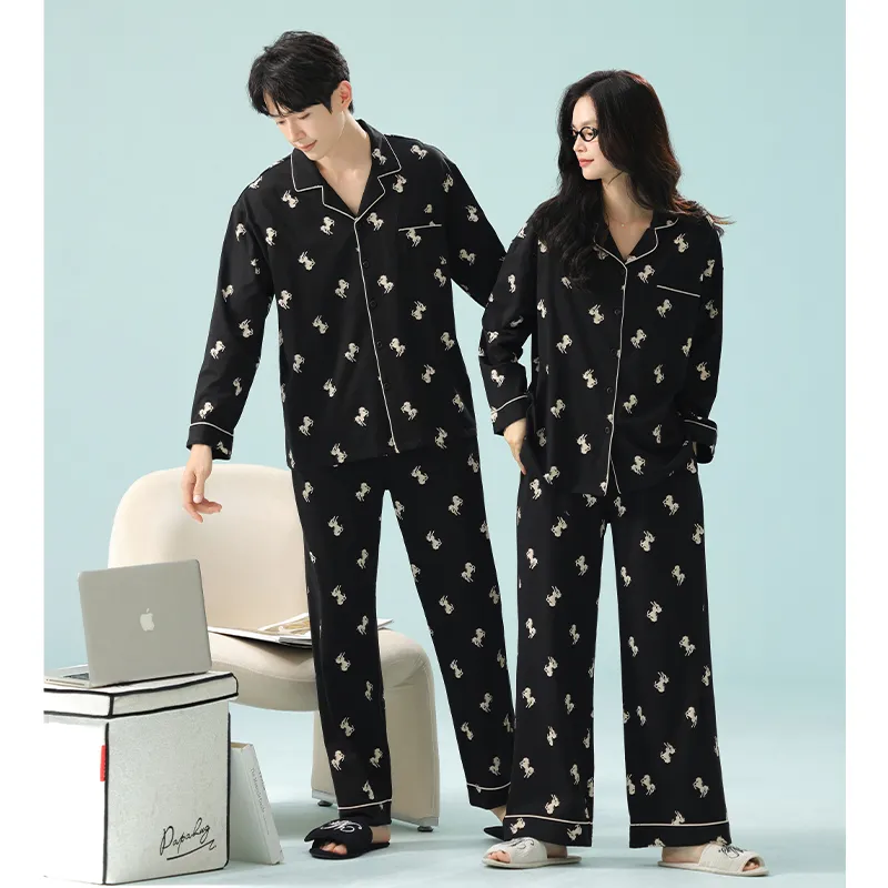 Qin Jing Pajama Set Unisex Black-5