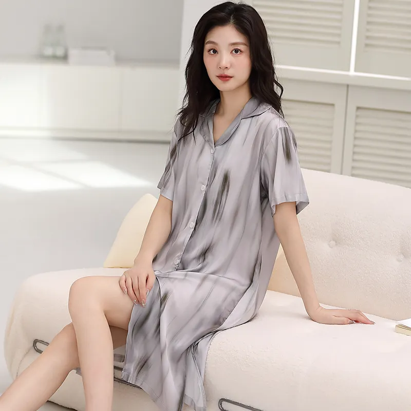 Qin Jing Nightgown Women's Gray-1