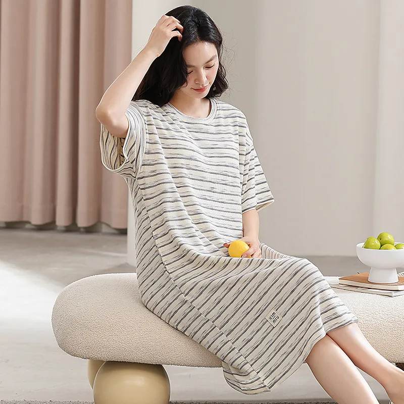 Qin Jing Nightgown Women's Light Gray-7