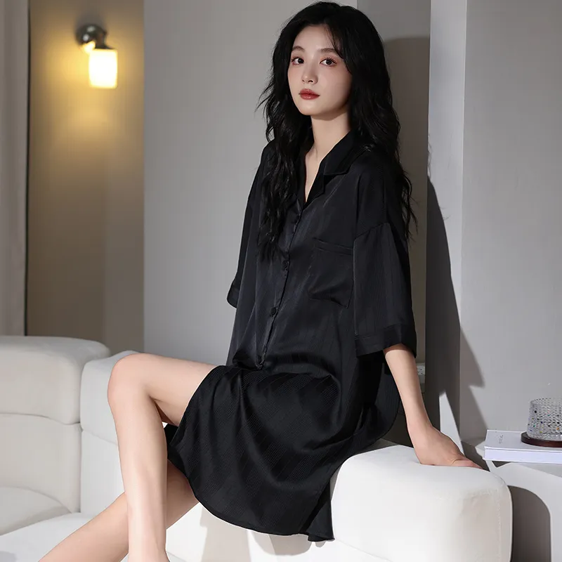 Qin Jing Nightgown Women's Black-7