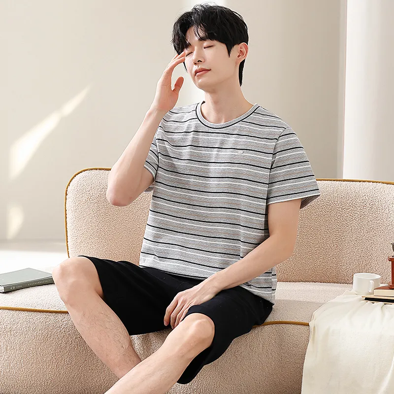 Qin Jing Pajama Set Men's Dark Gray-6