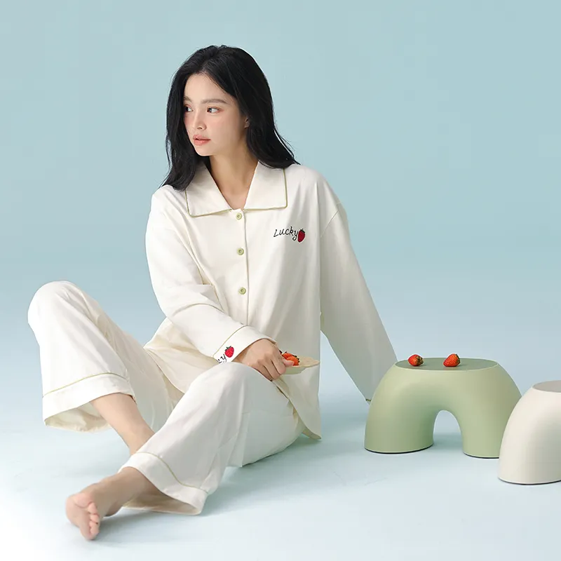 Qin Jing Pajama Set Women's White-7