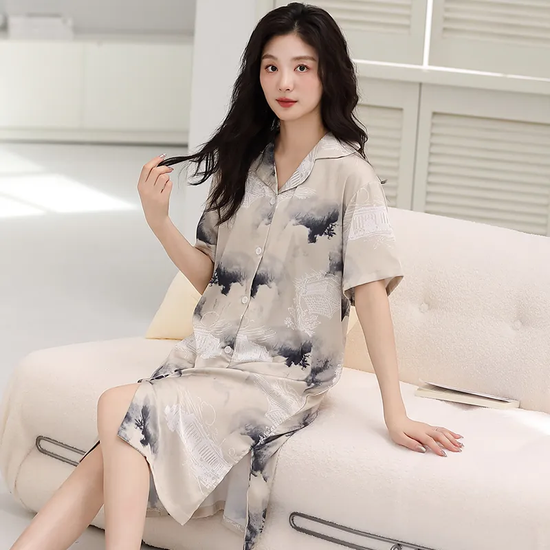 Qin Jing Nightgown Women's Gray-1