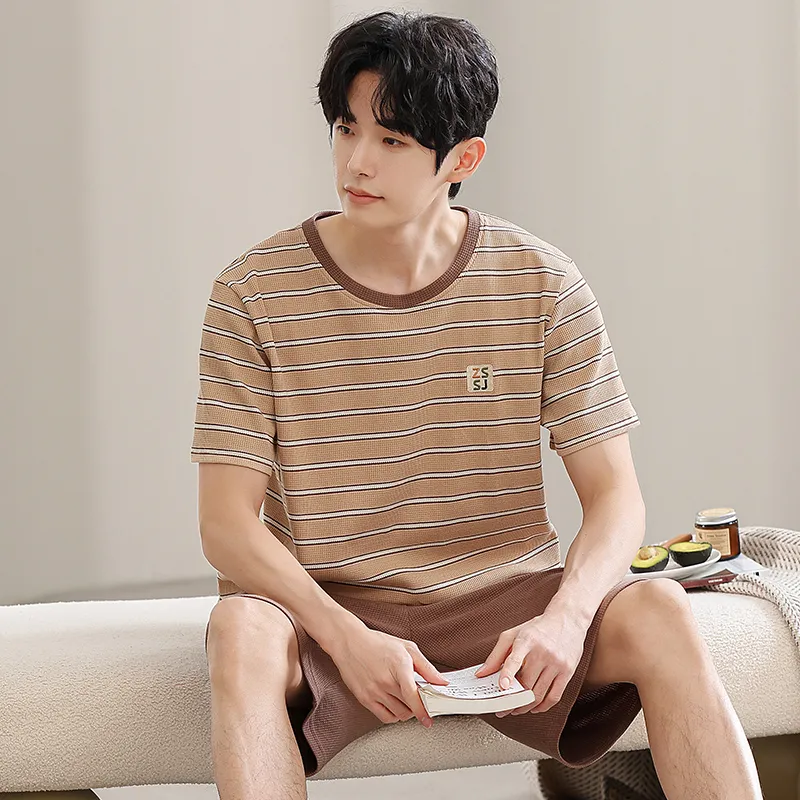 Qin Jing Pajama Set Men's Coffee-4
