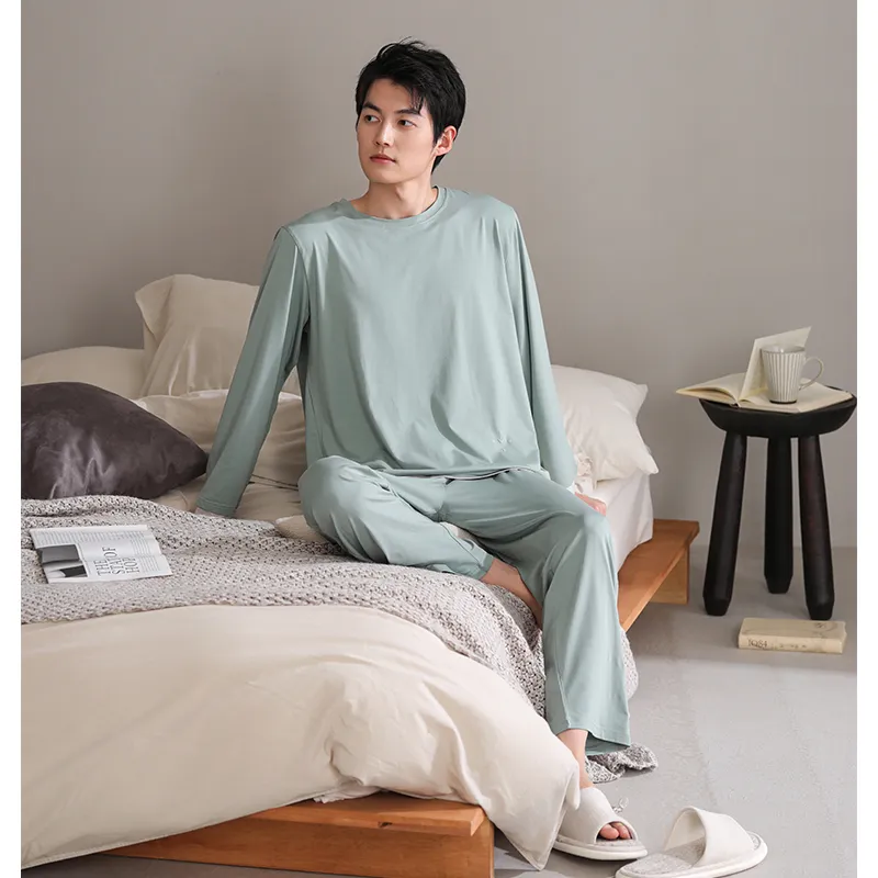Qin Jing Pajama Set Men's Tea Green-5