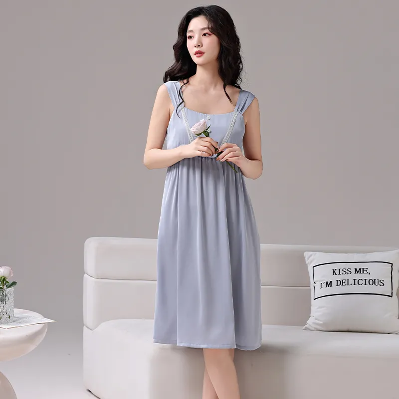 Qin Jing Nightgown Women's Blue-2