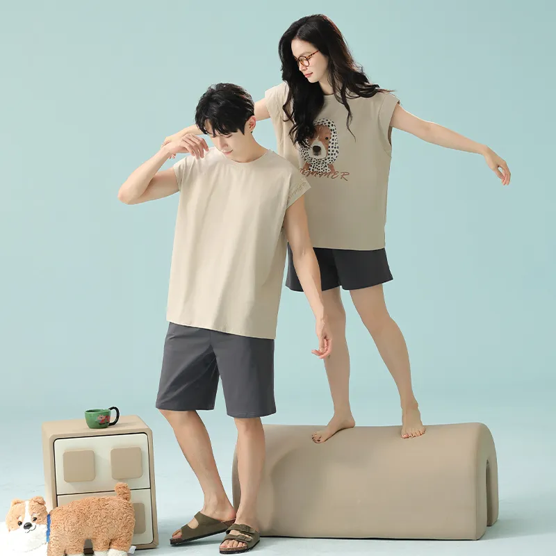 Qin Jing Pajama Set Unisex Coffee-8