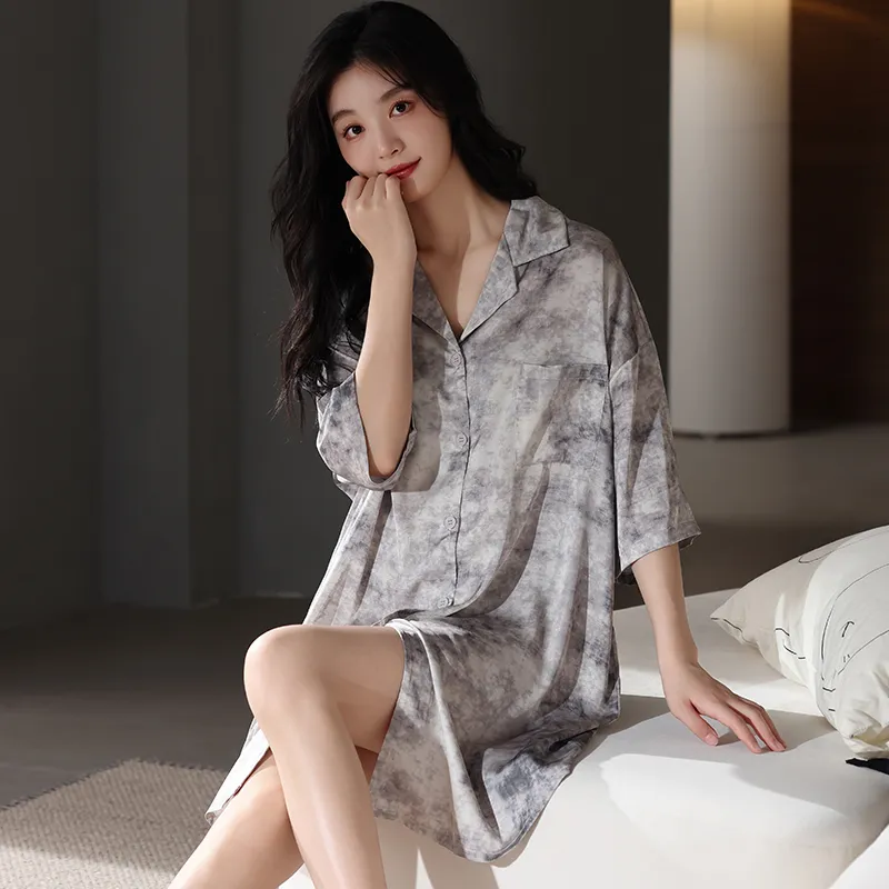 Qin Jing Nightgown Women's Gray-3