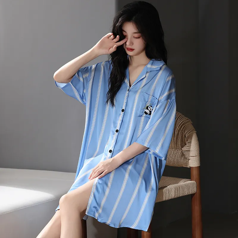 Qin Jing Nightgown Women's Blue-6