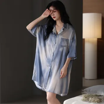 Qin Jing Nightgown Women's Blue