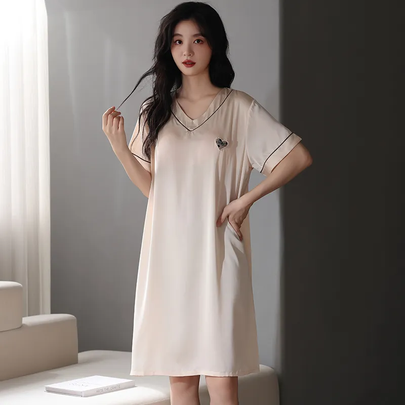 Qin Jing Nightgown Women's Champagne-1