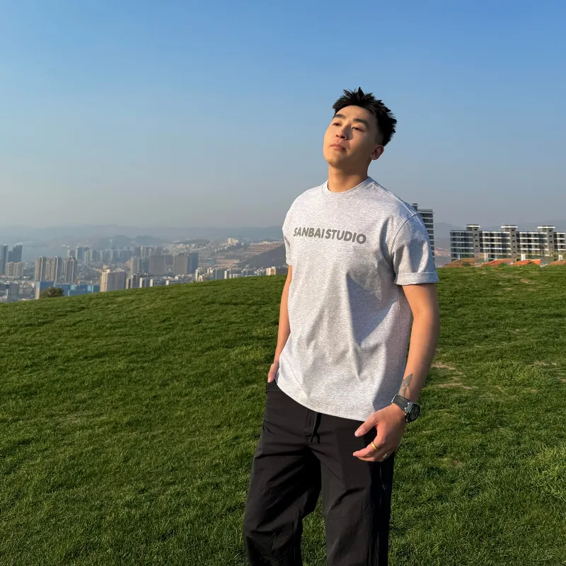 SANBAI STUDIO T Shirts Unisex Gray-3