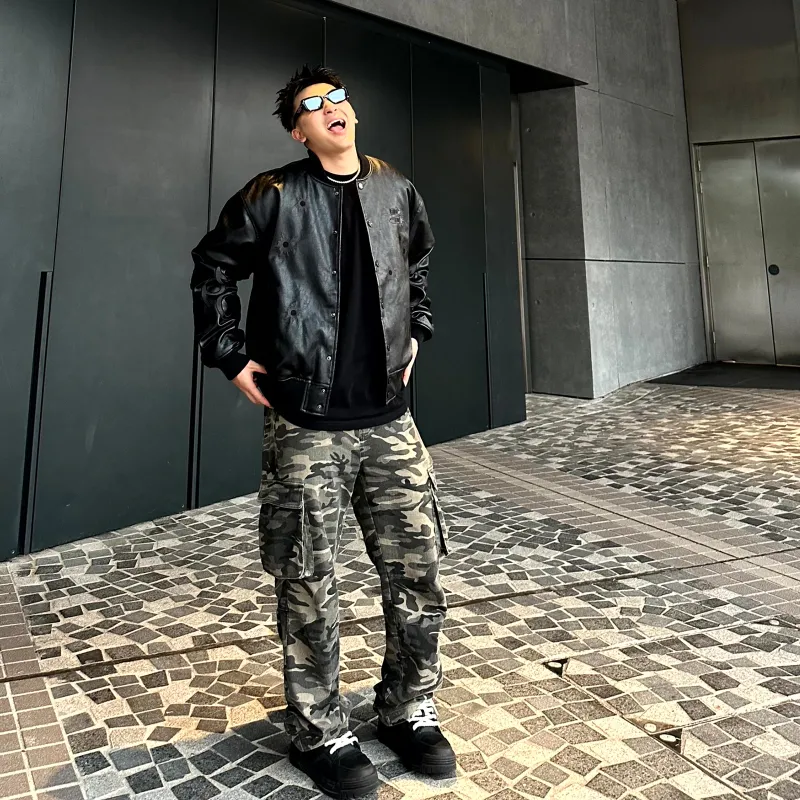 SANBAI STUDIO Casual Pants Unisex Camouflage-4