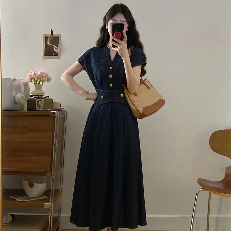 PZHK Sleeveless Dresses Women's Dark Blue Shopping Bag-2