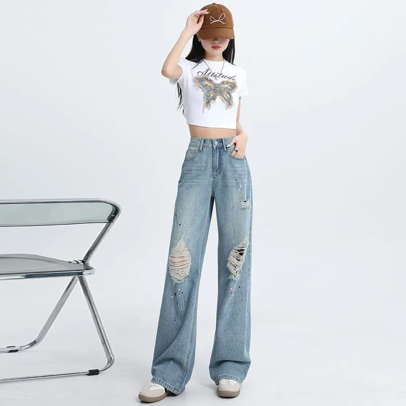 PZHK Jeans Women's Light Blue Shopping Bag-1