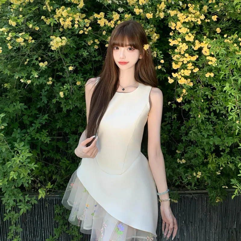 PZHK Sleeveless Dresses Women's White Shopping Bag-5