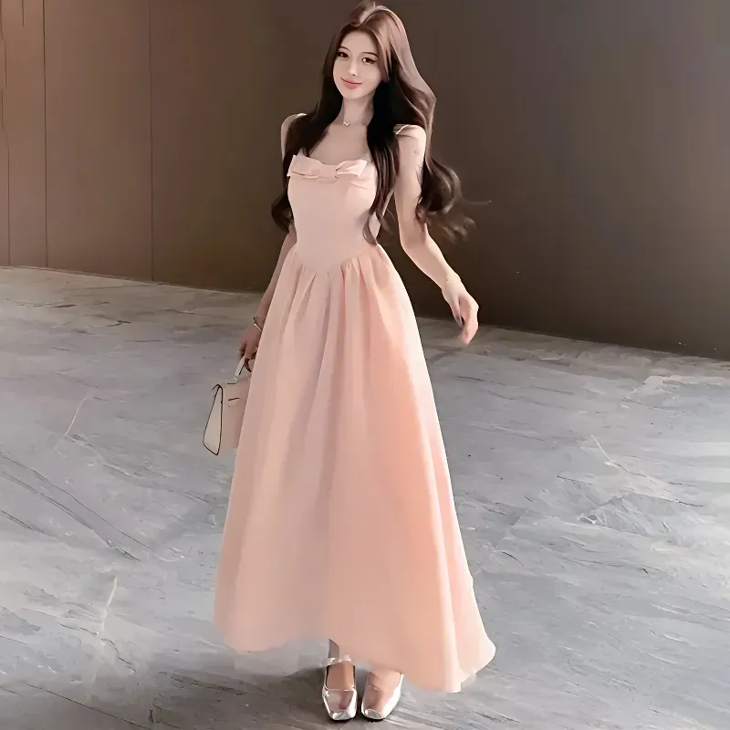 PZHK Sleeveless Dresses Women's Pink Dress Shopping Bag-3