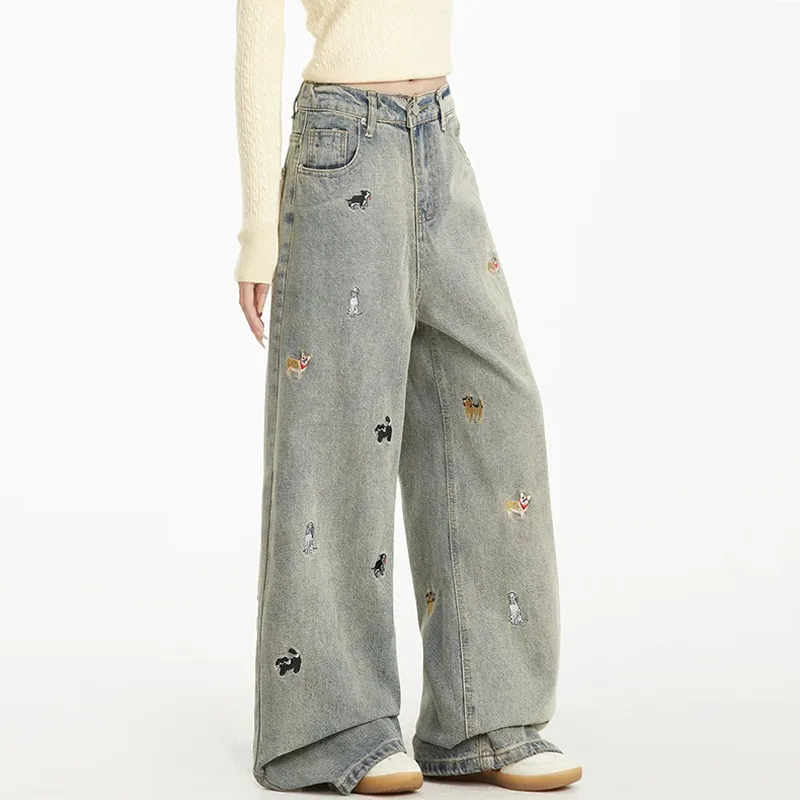 PZHK Jeans Women's Blue Pants Shopping Bag-4